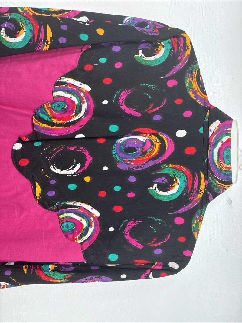 New Women’s Mine & Bills Pink Design long Sleeve Button Up Medium MM-108