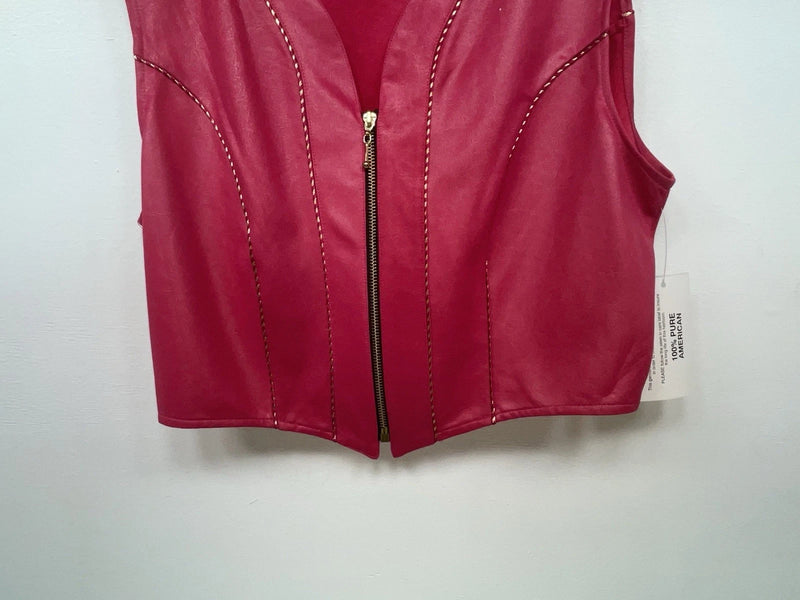 New Women’s Pink 1849 Cut Off Zip Up Vest S #77372 3B-64