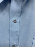New Men’s ELY Cattleman Blue Western Short Sleeve Pearl Snap 18 2XL T-46