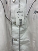 New Women’s White Horse White Embroidered Long Sleeve Pearl Snap Medium MM-33