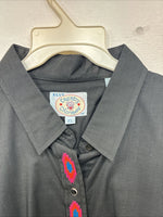 New Women’s Country Charmers Black design Long Sleeve Pearl Snap XL II-26