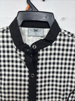 New Women’s Cowboy Threads Black White Design Sleeveless Button Up Medium YY-88