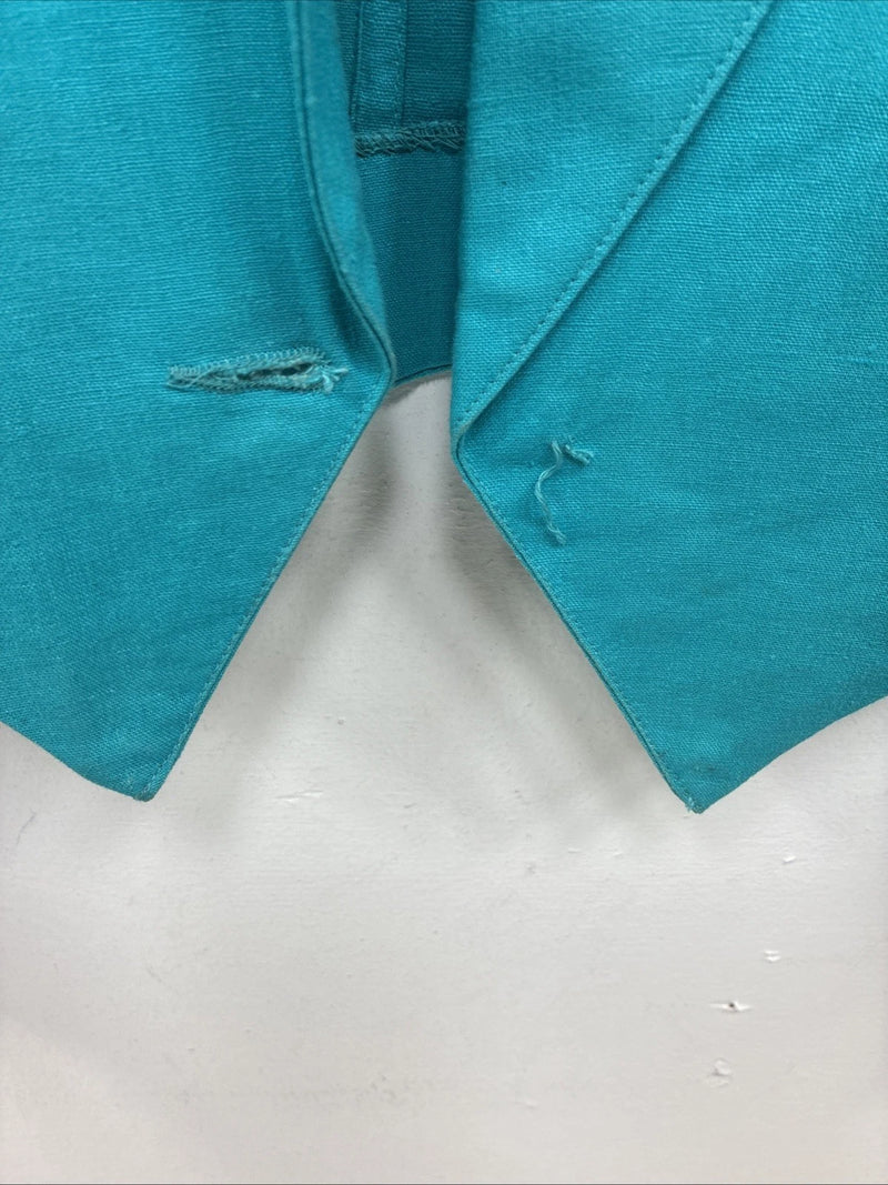 New Women’s GITANO Teal Long Sleeve Button Up Shirt Size Small TT-99