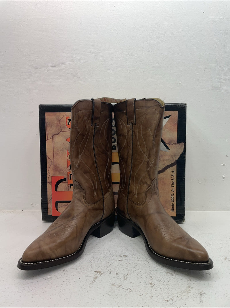 New Men’s Brown Texas Brand Cowboy Boots. 8011 10 D. 7-36