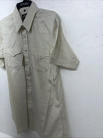New Men’s White House Yellow Stripped Short Sleeve Pearl Snap Shirt. Large P-75
