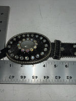 New Black Nocona Genuine Leather Bling Belt Large #N3424601 W-15