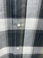 New Men’s ELY Cattleman Green Rose Plaid Long Sleeve Pearl Snap Large X-72