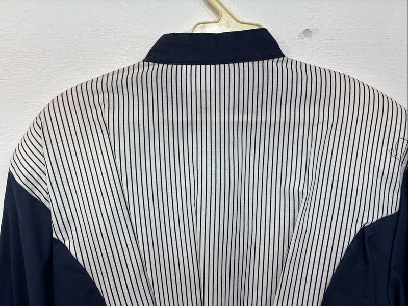 Be Women’s Cowboy Threads Blue White Long Sleeve Button Up Large LL-40