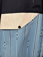 New Men’s Cowboy Threads Blue White design Short Sleeve Button Up Large Q-73