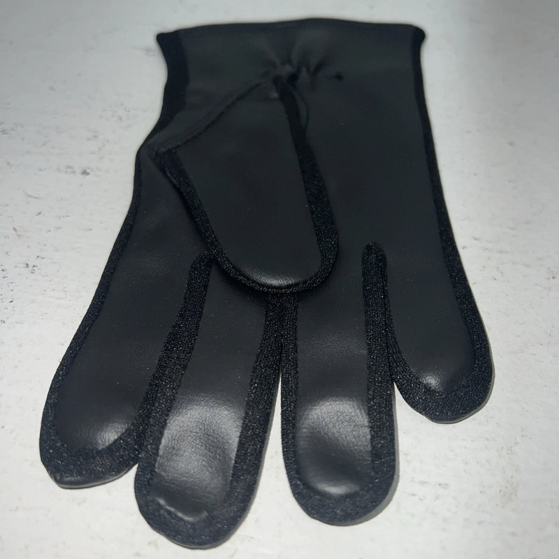 New Black Leather Riding Show Gloves #24595K Q-500