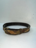 New Brown Genuine Leather Weaved And Stitched 32” Belt #8350 Z-41