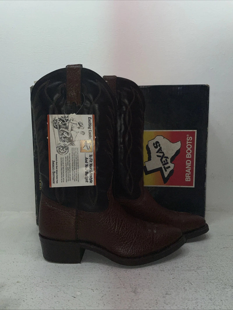 New Men’s Brown Texas Brand Cowboy Boots. 251627503 9 D. 4-116
