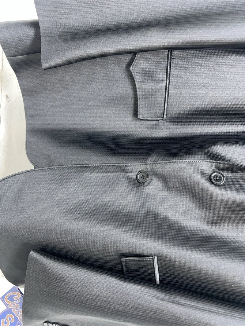 New Men’s Black Circle S Long Suit Coat 46L #CC5091 WW-58