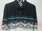 New Men’s Cumberland Outfitters Blue Black Long Sleeve Button Up Shirt L 3B-82