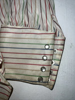 New Men’s Rainbow Striped Rockmount Ranchwear Pearl Snap Long Sleeve M I-39