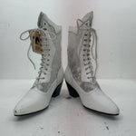 New Women’s White Lace Up American West Cowboy Boots. 615 10. 15-138