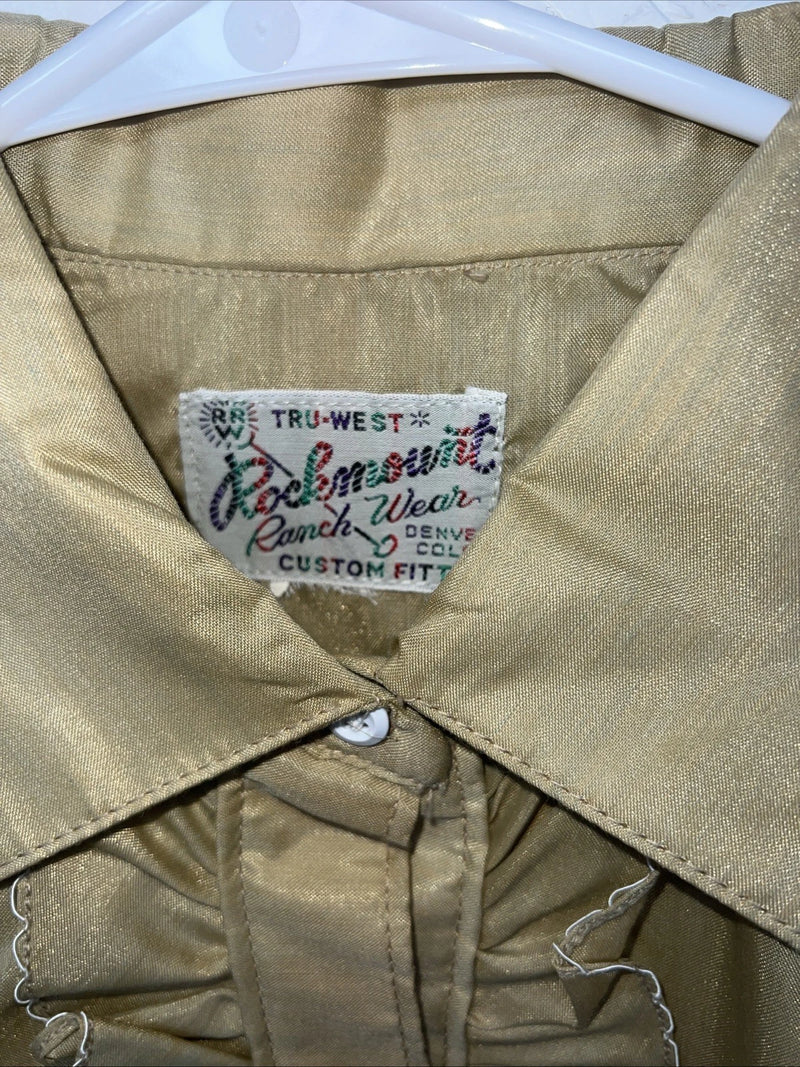 New Women’s Rockmount Ranchwear Tab Long Sleeve Button Up Shirt S 3B-81