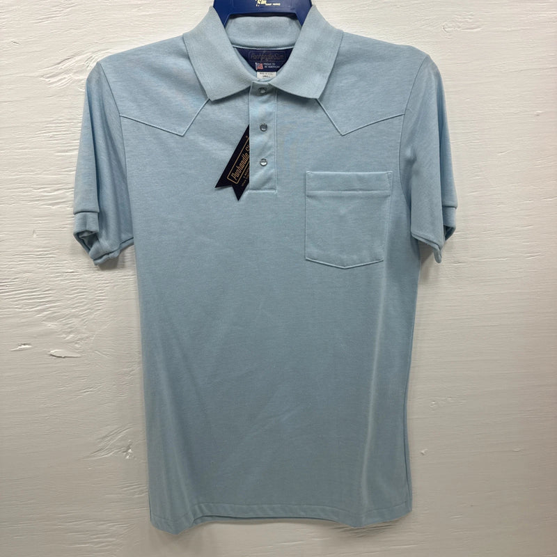 New Men’s Panhandle Blue short sleeve polo Small B-63