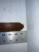 New Brown Genuine Leather Nocona Silver Pendant 40” Belt #N3431502 Z-102