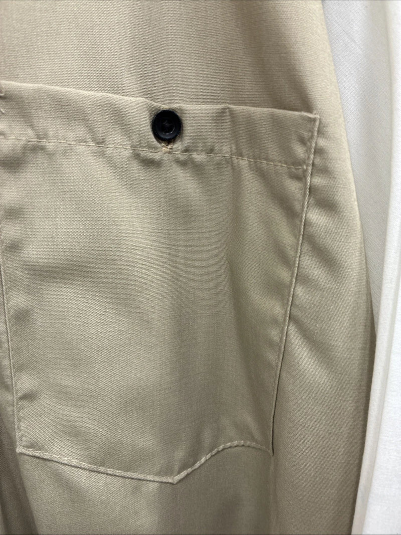 New Men’s Cowboy Threads Blue tan White Long Sleeve Pearl Snap Large V-32