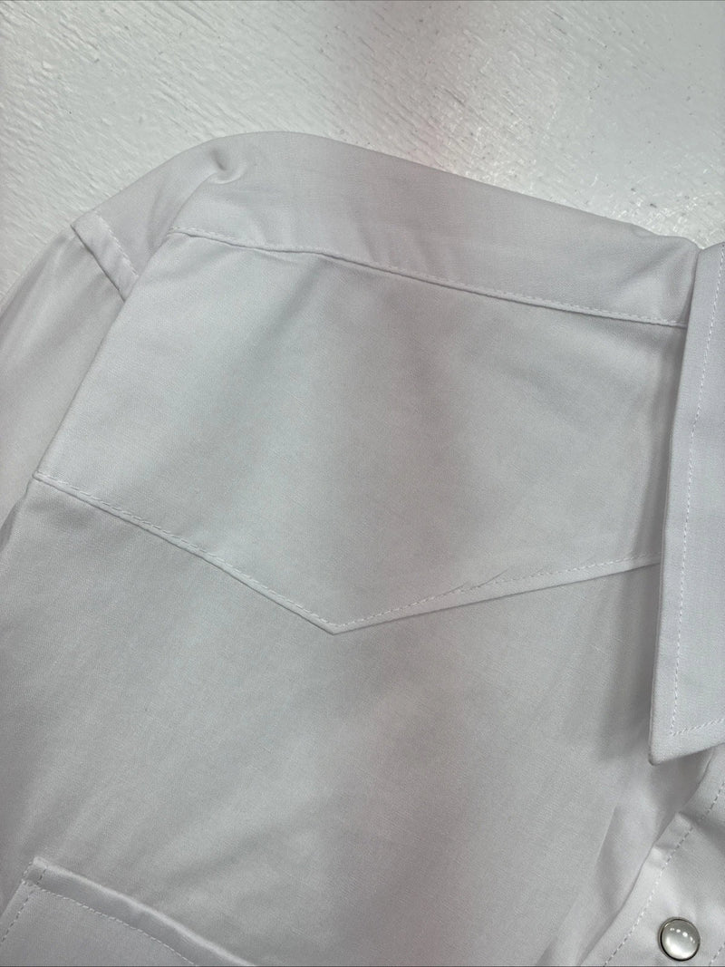 New Women’s White Horse White Long Sleeve Pearl Snap Large KK-74