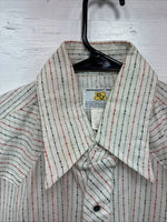 New Men’s Dickson Jenkins Multicolor Stripe Short Sleeve Pearl Snap Medium O-73