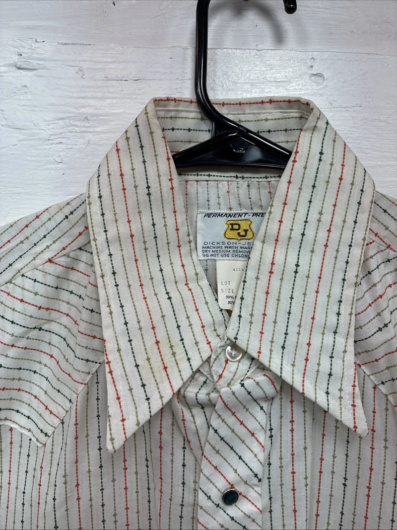 New Men’s Dickson Jenkins Multicolor Stripe Short Sleeve Pearl Snap Medium O-73