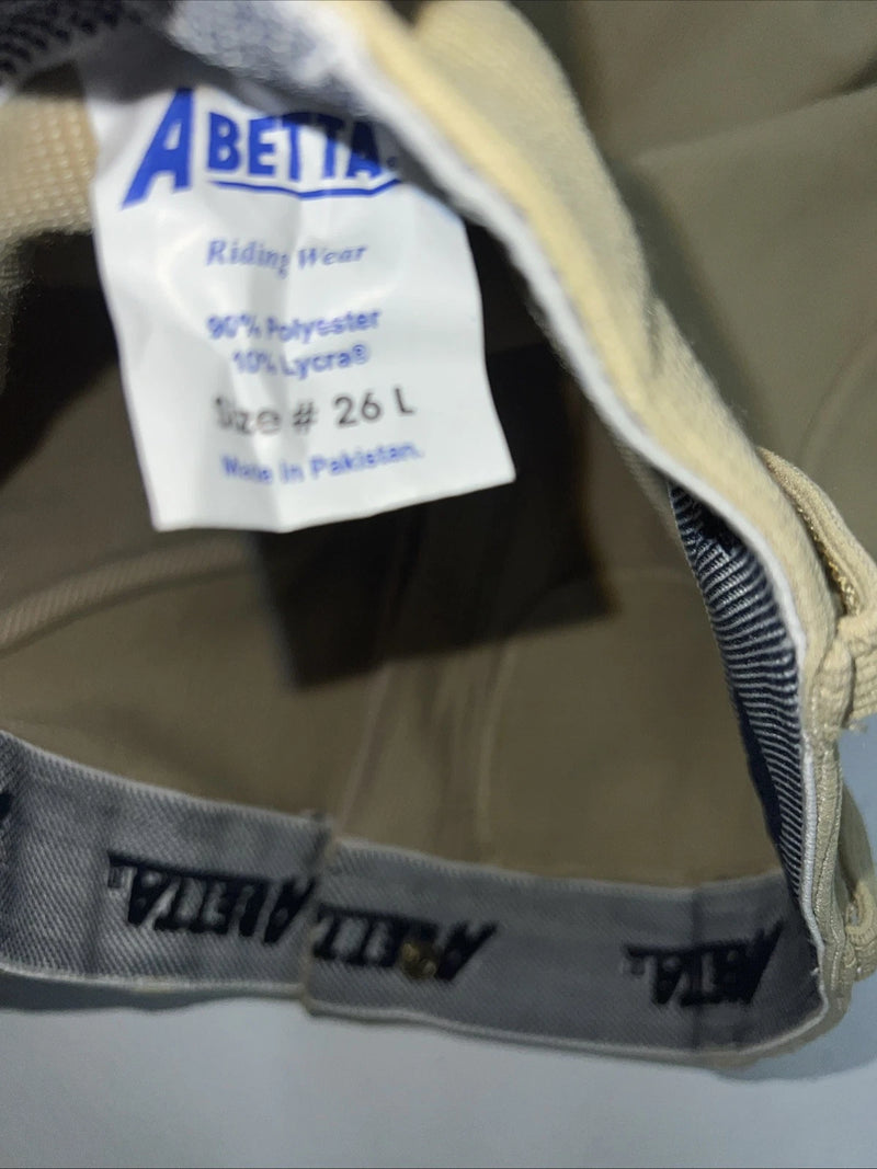 New Women’s Tan ABETTA English Riding Pants. 26-L  A-166