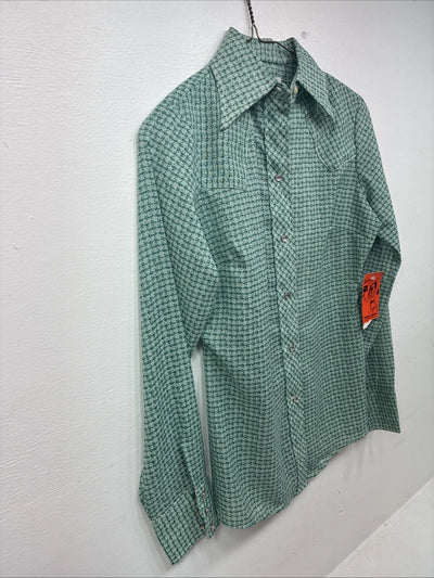 New Women’s Dickson Jenkins Green Design Long Sleeve Pearl Snap Size 30 GG-2