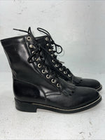 New Women’s Black Lace Up Acme Cowboy Boots. 4800 7 M. 18-110