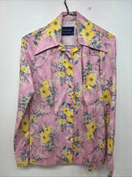 New Women’s Panhandle Slim Pink floral Long Sleeve Pearl Snap 10/32 KK-11
