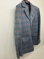 New Men’s Pioneer Wear Blue Plaid Suit Jacket 40 #574 LL-605