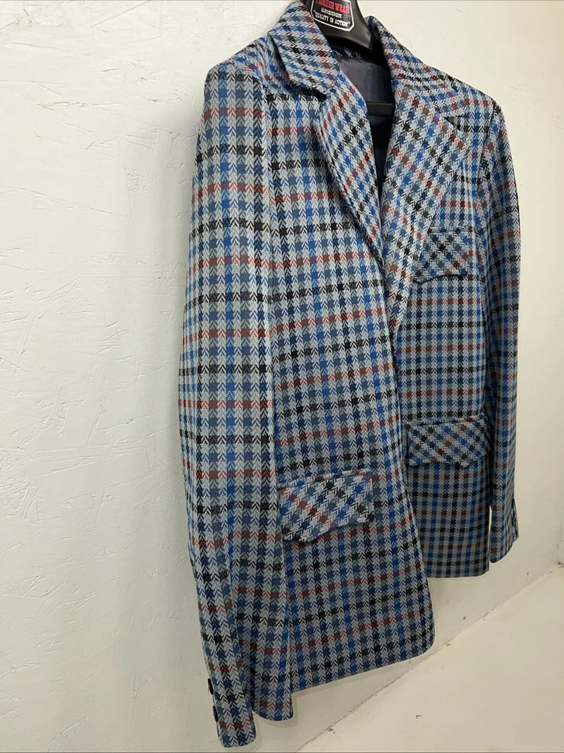 New Men’s Pioneer Wear Blue Plaid Suit Jacket 40 #574 LL-605