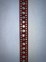 New Red Genuine Leather Nocona Silver Bling S Belt #N1330998 Z-82