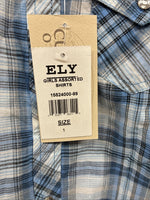 New Girls Cumberland Blue Plaid Long Sleeve Pearl Snap Medium DD-25