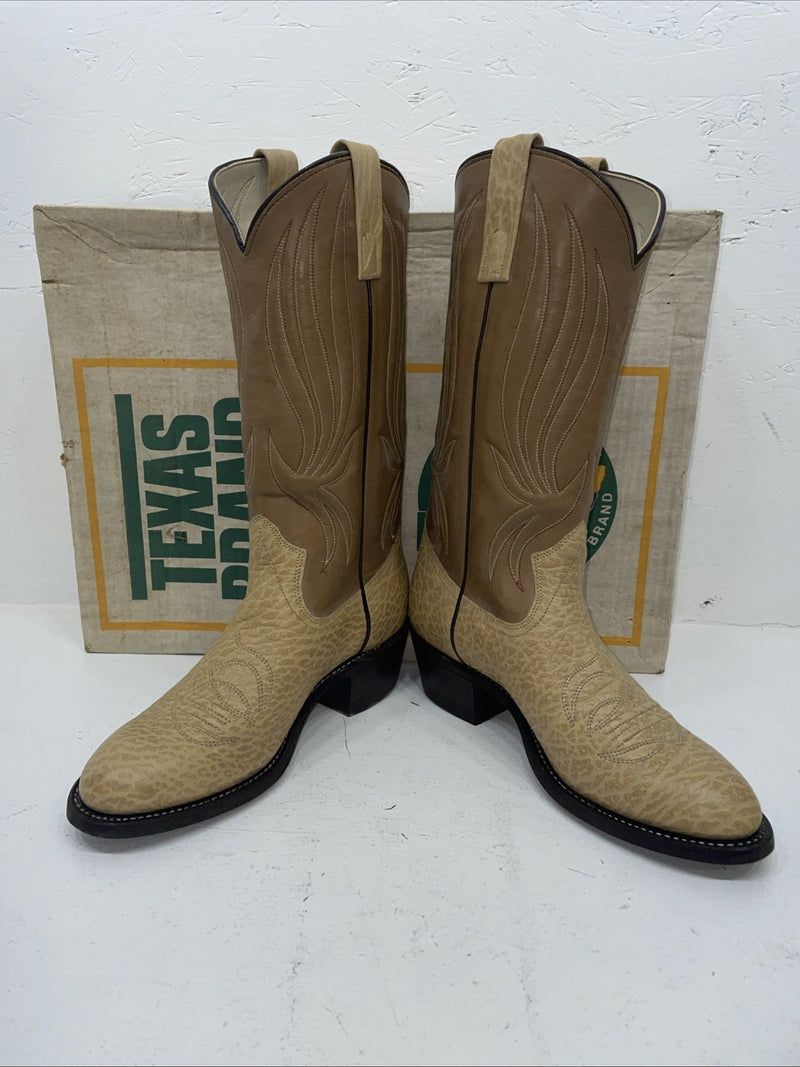 New Men’s Tan Texas Brand Cowboy Boots. 6085 8.5 8 1/2 D. 2-50