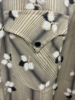 New Men’s ELY Plains Multicolor Leaf Design Long Sleeve Pearl Snap 16 Large Q-56