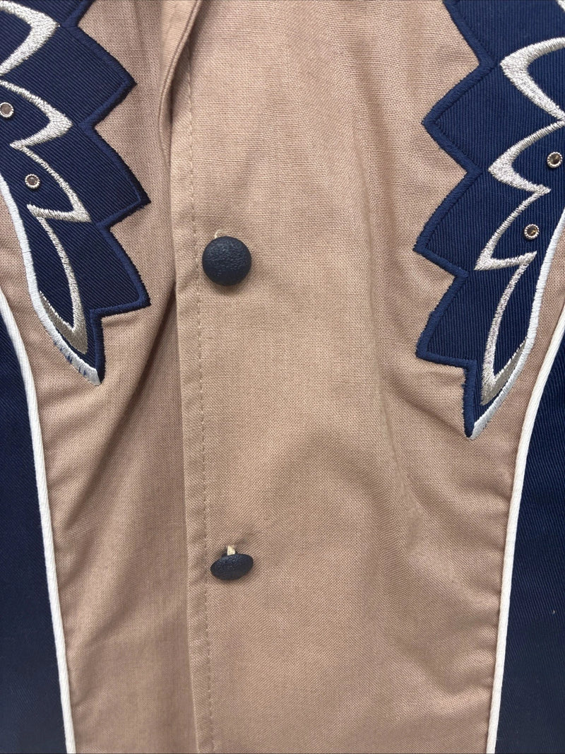 New Women’s 1849 RanchWear Blue Deign Long Sleeve Button Up XL TT-40