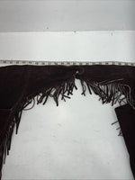 NOS Brown Show Chaps With Fringe Adjustable Waist 38” N-38