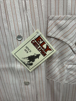 New Men’s ELY Cattleman Pink Stripe Long Sleeve Pearl Snap 17.5 X 34 XL T-31