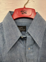 New Men’s Champion Western Blue Jean Long Sleeve Pearl Snap 16.5 Large AA-26