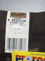 New Boys Brown Wrangler Pro Rodeo Cowboy Cut Denim Jeans. 8 Regular B-23