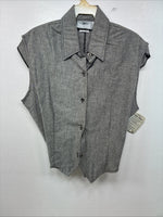 New Women’s Cowboy Threads Gray Sleeveless Button Up Size Small TT-46