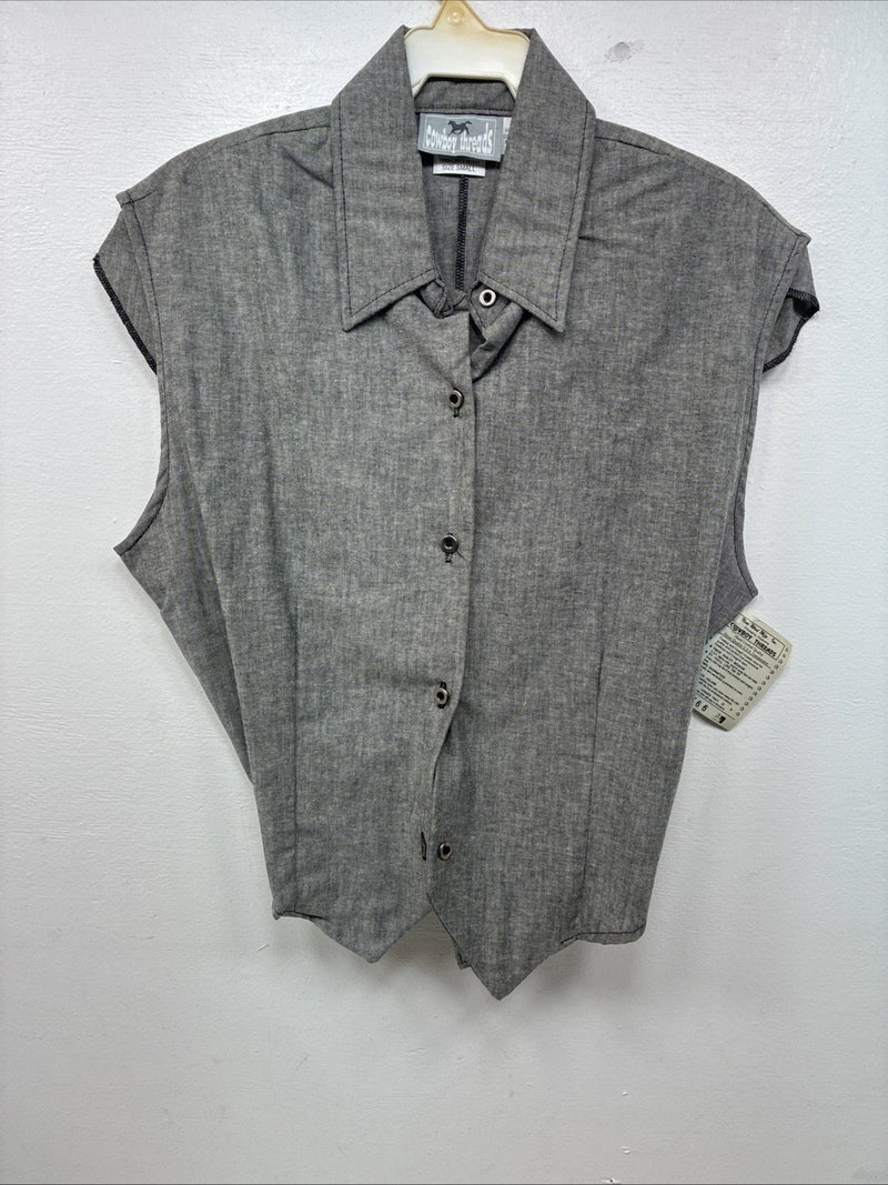 New Women’s Cowboy Threads Gray Sleeveless Button Up Size Small TT-46