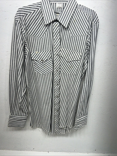New Men’s Stripped Champion Westerns Pearl Snap Long Sleeve Shirt. 16x34 L P-26