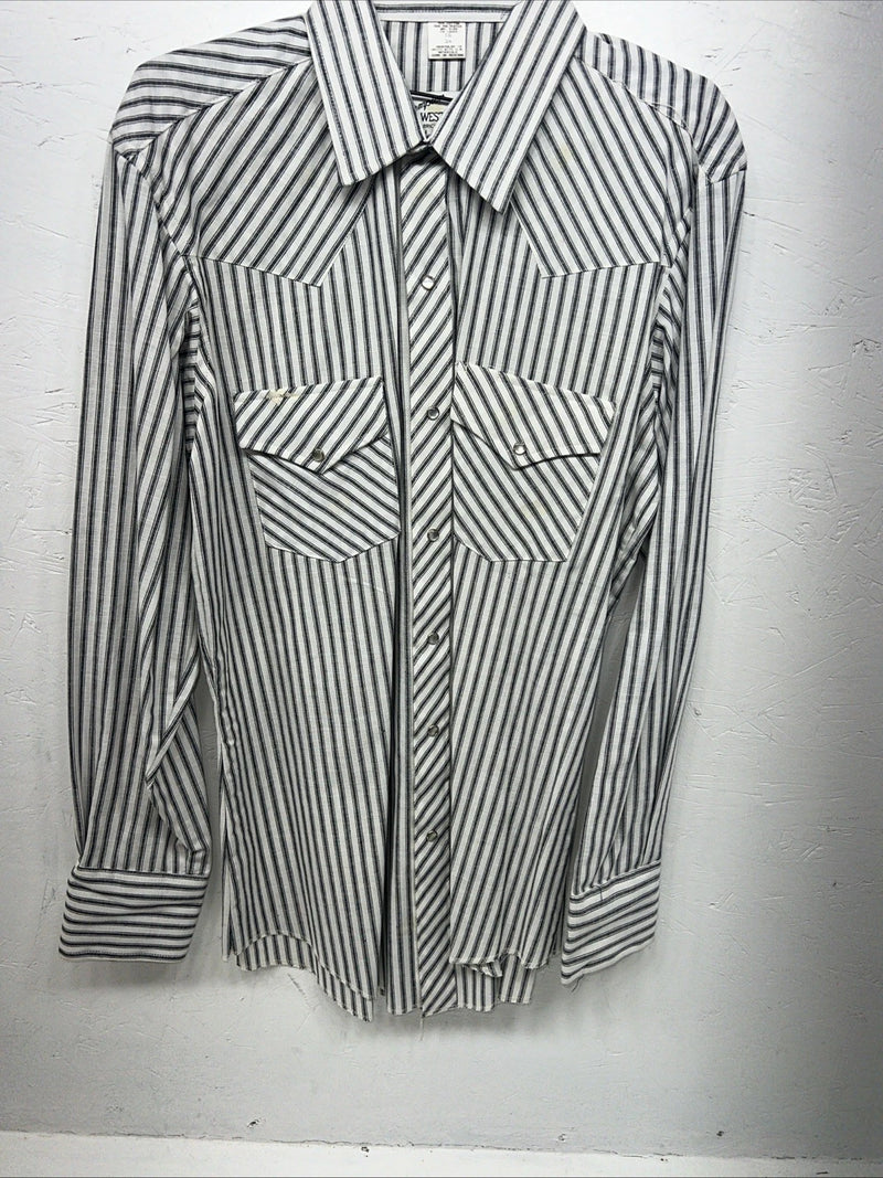New Men’s Stripped Champion Westerns Pearl Snap Long Sleeve Shirt. 16x34 L P-26