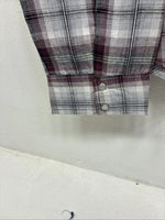 New Women’s Cumberland Purple Plaid Long Sleeve Pearl Snap Size 3X KK-85