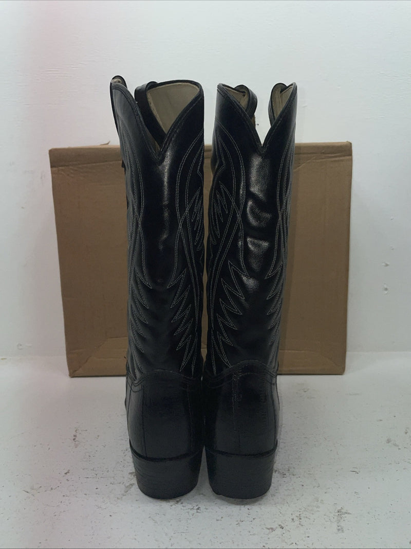 New Men’s Black Bronco Cowboy Boots. 1920 11 E E. 8-85