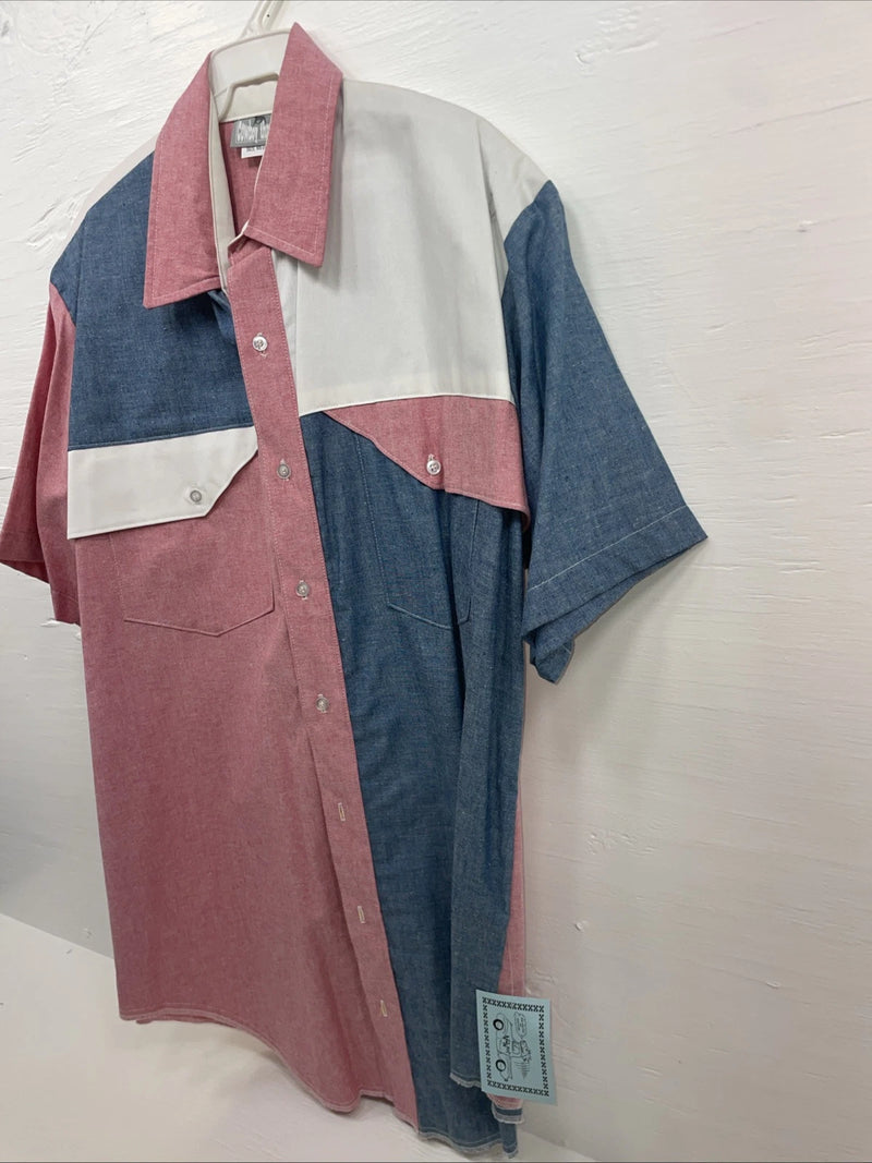 New Men’s Cowboy Threads Multiple Color Short Sleeve Button Up Medium B-97