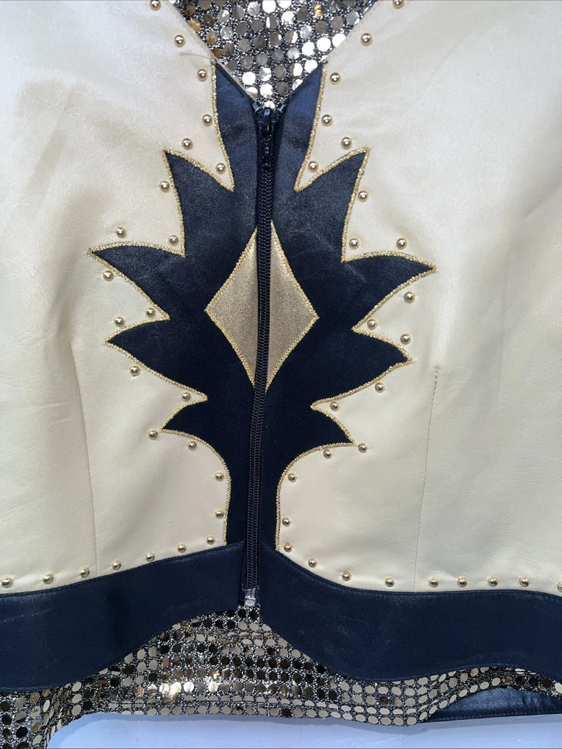 New Women’s 1849 Authentic Ranchwear Gold Cow Shirt And Vest 3X UU-6